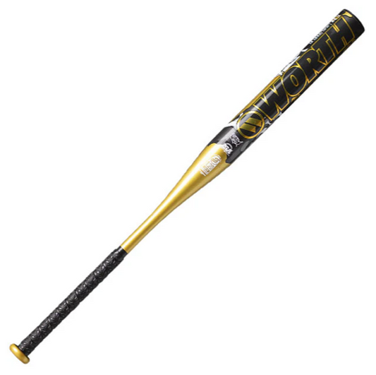 2025 Worth Bedlam Gold 13" 1PC XL Endload USSSA Slowpitch Softball Bat: WSU5BEDG1L